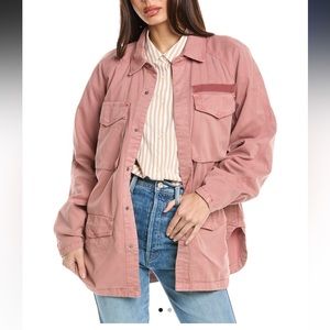 NWT! Pistola Revolve Briana Cotton Utility Overshirt Shacket, Medium, Pink /Clay